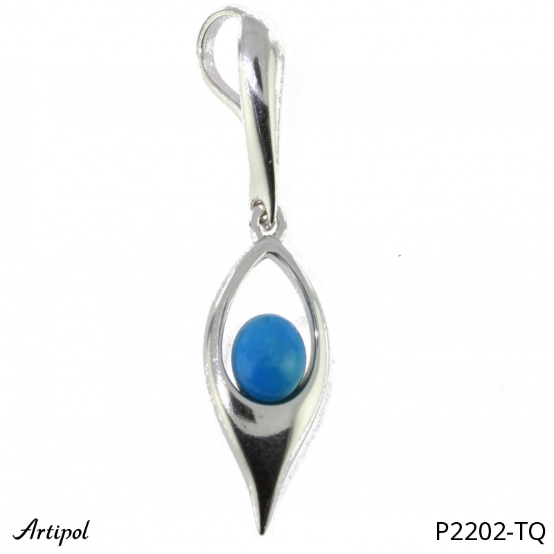 Pendentif P2202-TQ en Turquoise véritable