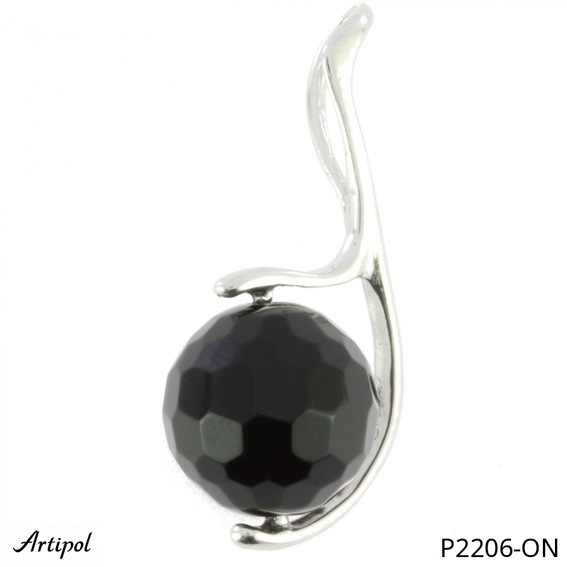 Pendentif P2206-ON en Onyx noir véritable