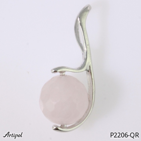 Pendentif P2206-QR en Quartz rose véritable