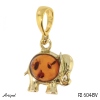 Pendant P2604-BV with real Amber gold plated
