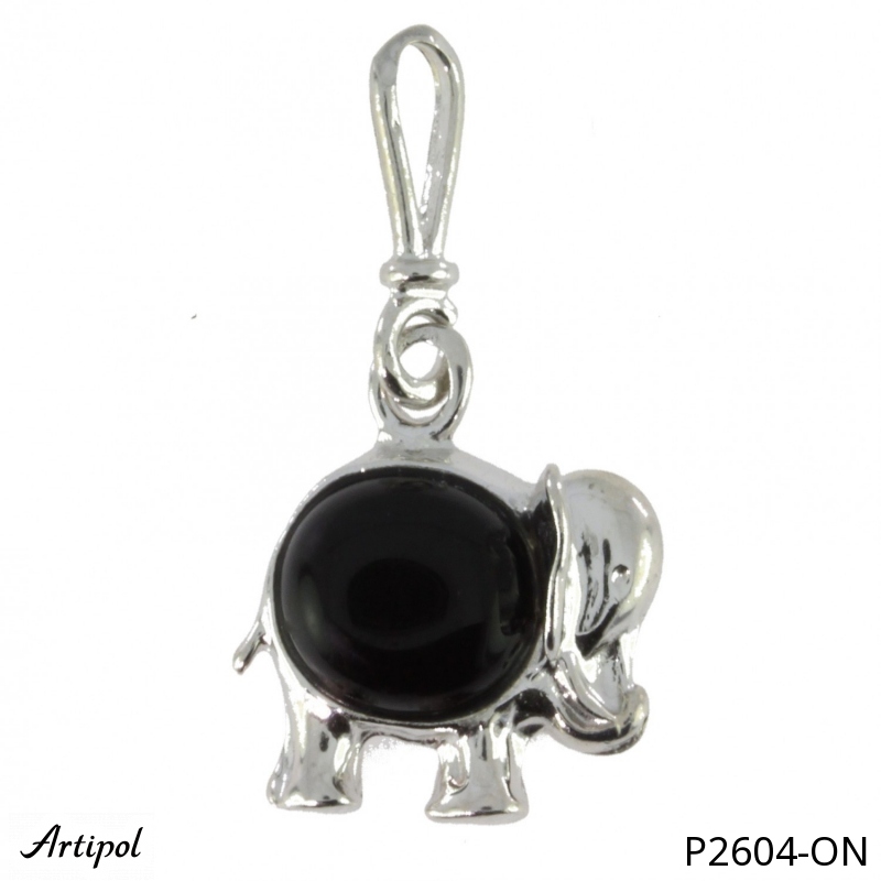 Pendentif P2604-ON en Onyx noir véritable