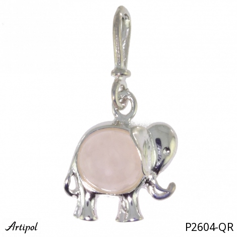 Pendentif P2604-QR en Quartz rose véritable
