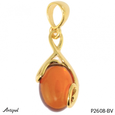Pendant P2608-BV with real Amber