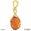 Pendant P2608-BV with real Amber gold plated