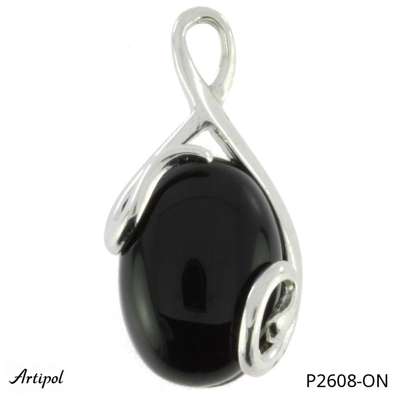 Pendentif P2608-ON en Onyx noir véritable