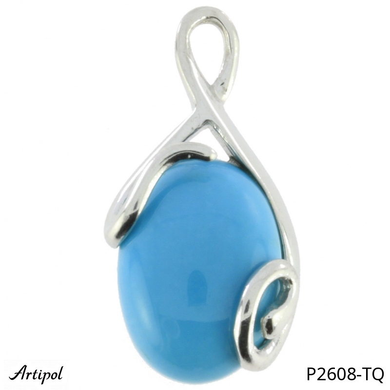 Pendentif P2608-TQ en Turquoise véritable