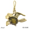 Pendant P2610-BV with real Amber gold plated