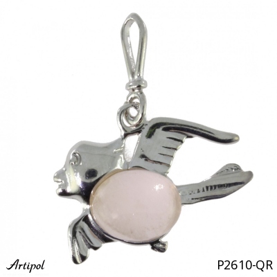 Pendentif P2610-QR en Quartz rose véritable