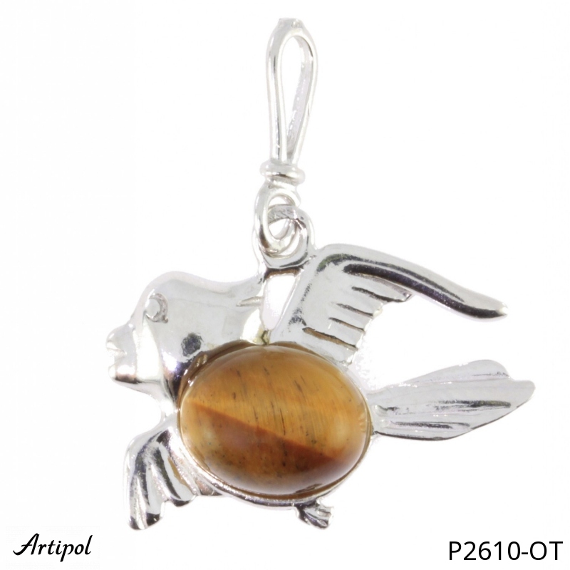 Pendentif P2610-OT en Oeil de tigre véritable