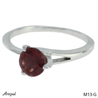 Ring M13-G with real Red garnet