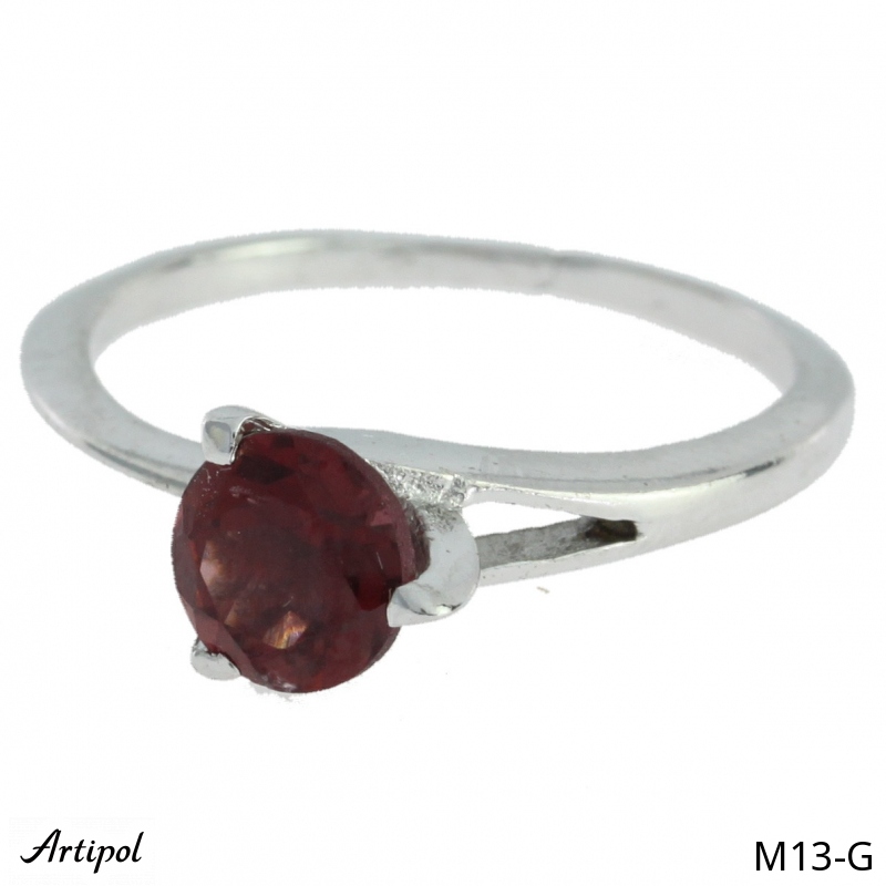Ring M13-G with real Garnet