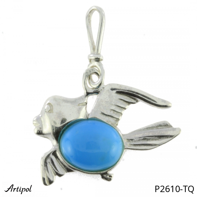 Pendentif P2610-TQ en Turquoise véritable