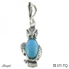 Pendentif P2611-TQ en Turquoise véritable