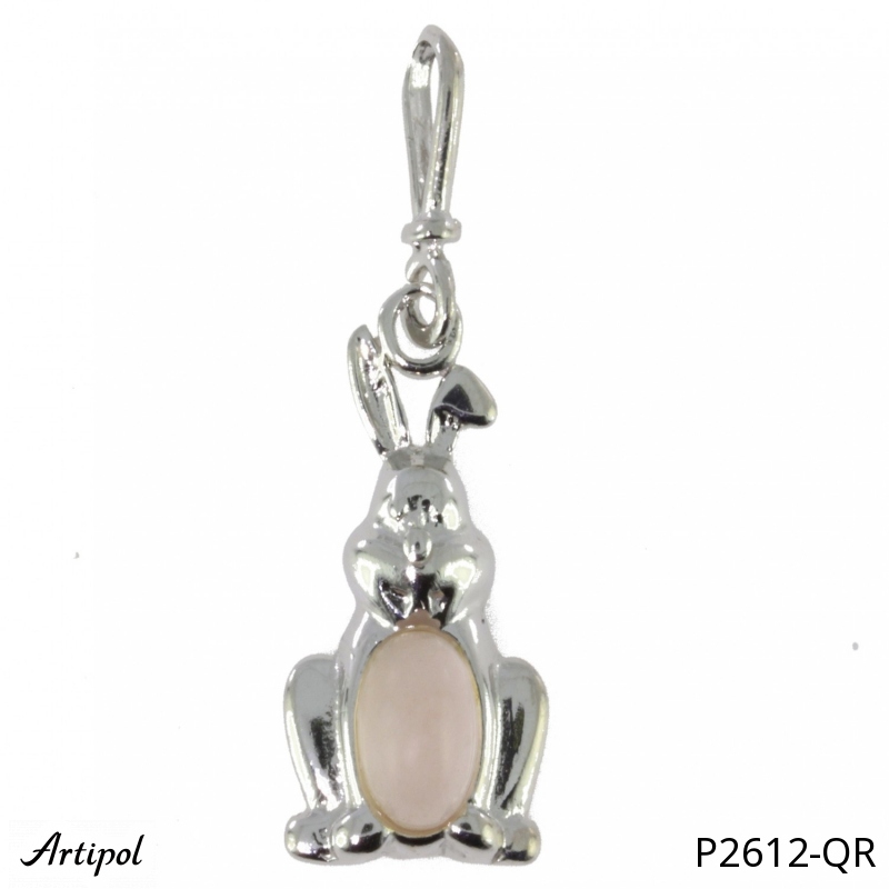 Pendant P2612-QR with real Rose quartz