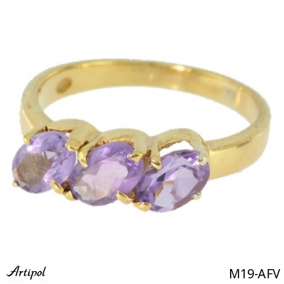Ring M19-AFV mit echter vergoldetem Amethyst