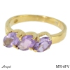Ring M19-AFV with real Amethyst gold plated