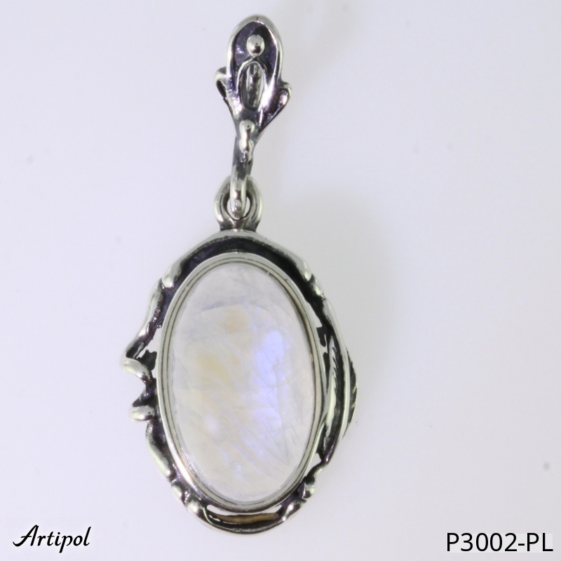 Pendant P3002-PL with real Rainbow Moonstone