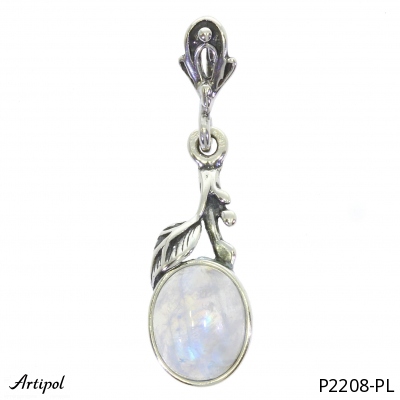 Pendant P2208-PL with real Rainbow Moonstone