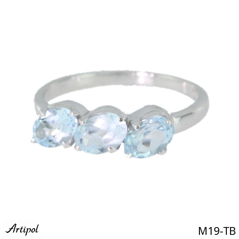 Ring M19-TB mit echter Blauem Topas