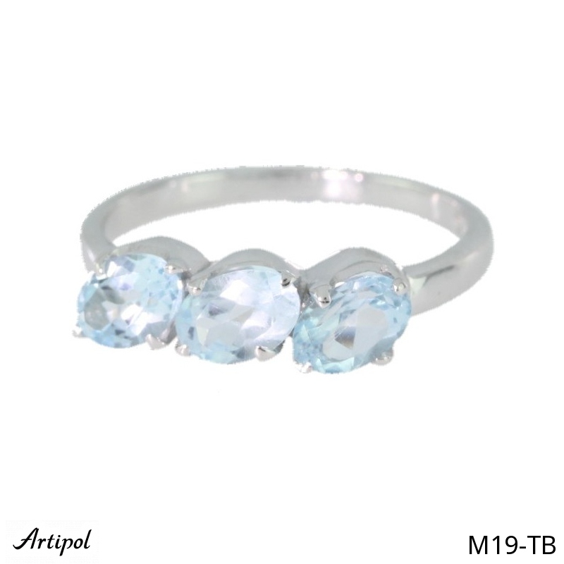 Ring M19-TB with real Blue topaz