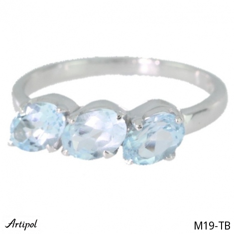 Ring M19-TB with real Blue Topaz