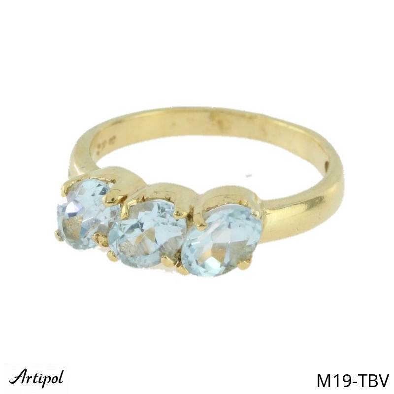 Ring M19-TBV with real Blue topaz