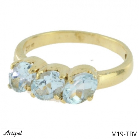 Ring M19-TBV mit echter Blauem Topas