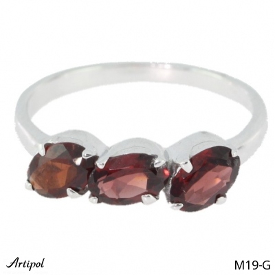 Ring M19-G with real Red garnet
