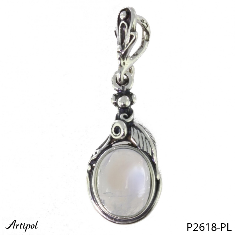 Pendant P2618-PL with real Rainbow Moonstone