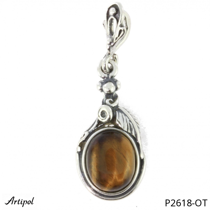 Pendentif P2618-OT en Oeil de tigre véritable