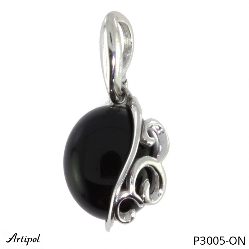 Pendentif P3005-ON en Onyx noir véritable