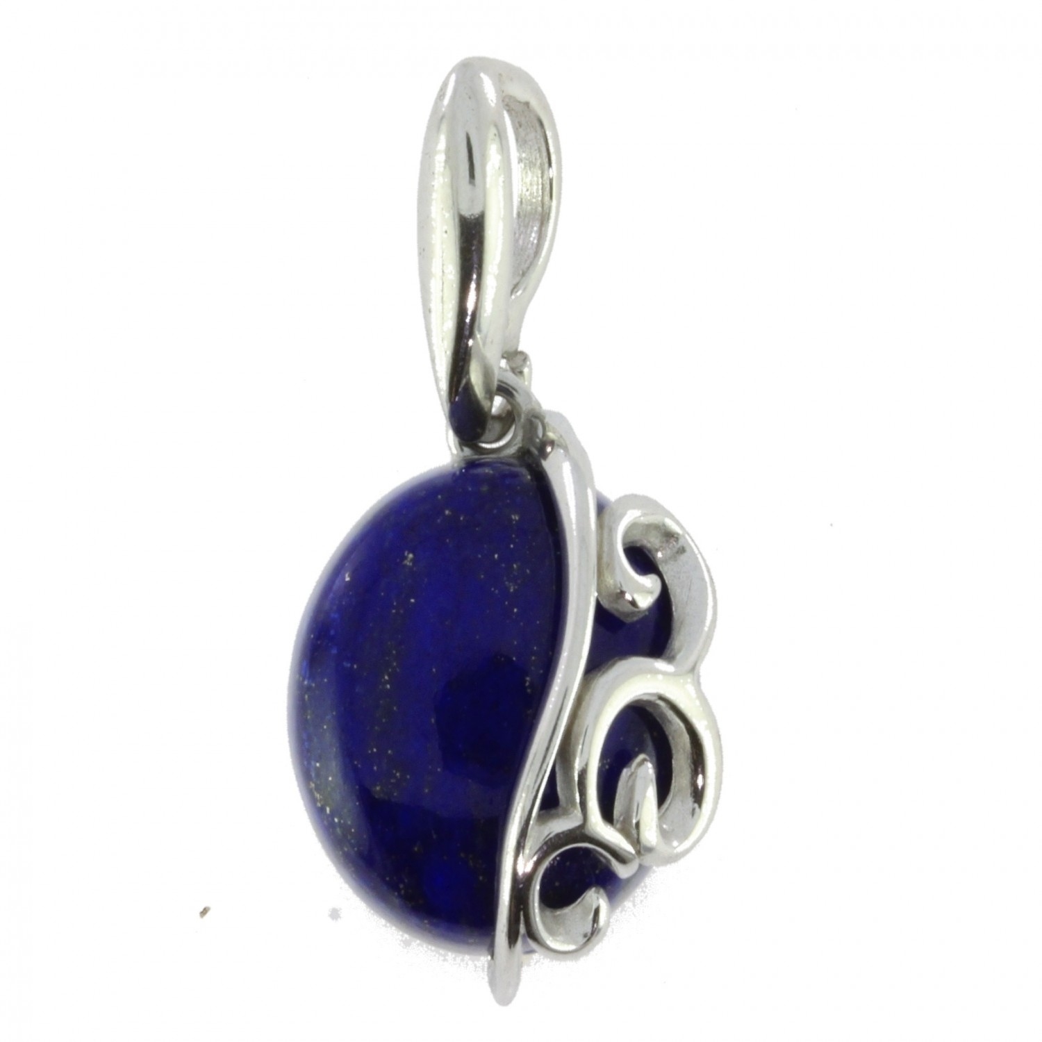 Pendentif En Argent 925 Avec Lapis-lazuli Naturel - Bijou Occasion En Bon état