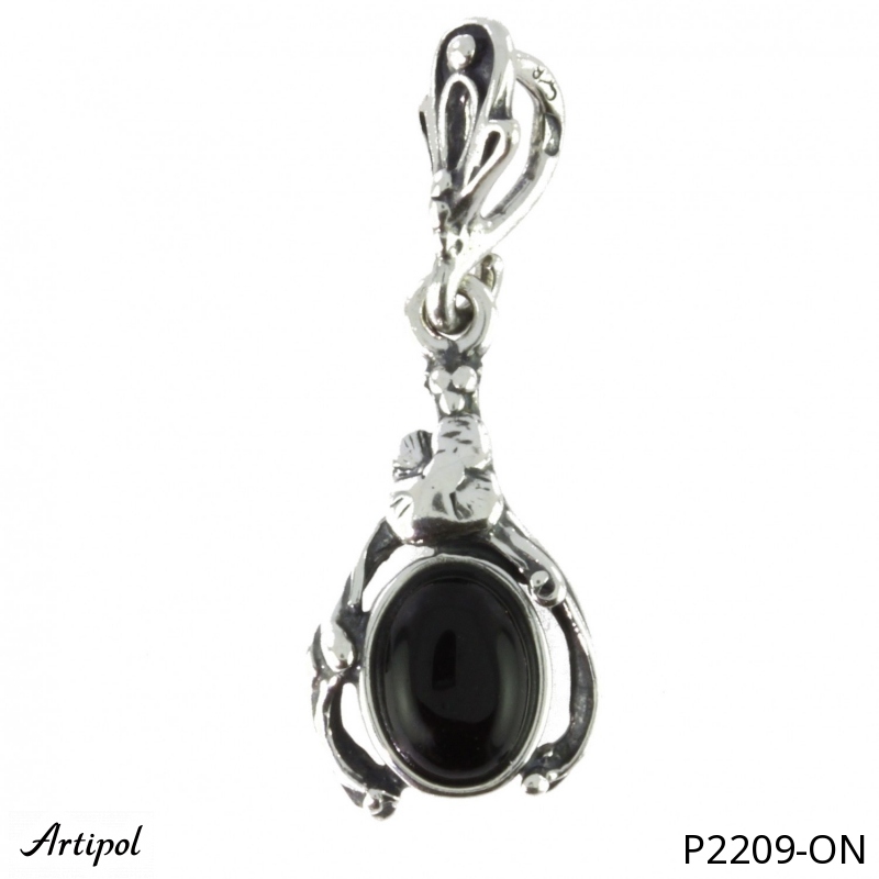 Pendentif P2209-ON en Onyx noir véritable