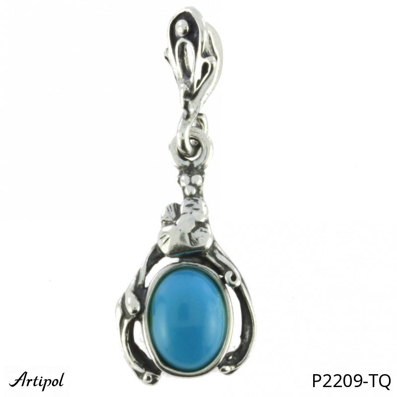 Pendentif P2209-TQ en Turquoise véritable