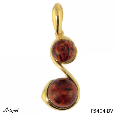 Pendant P3404-BV with real Amber gold plated