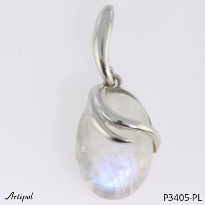 Pendant P3405-PL with real Rainbow Moonstone