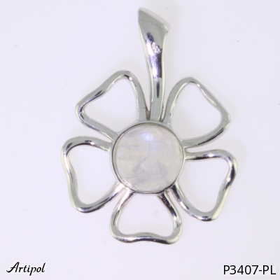 Pendant P3407-PL with real Rainbow Moonstone