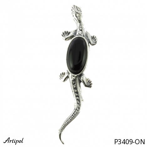 Pendentif P3409-ON en Onyx noir véritable