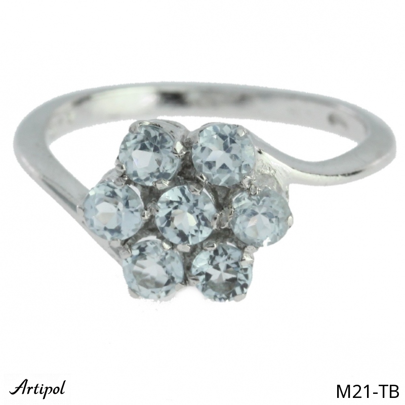 Ring M21-TB with real Blue Topaz