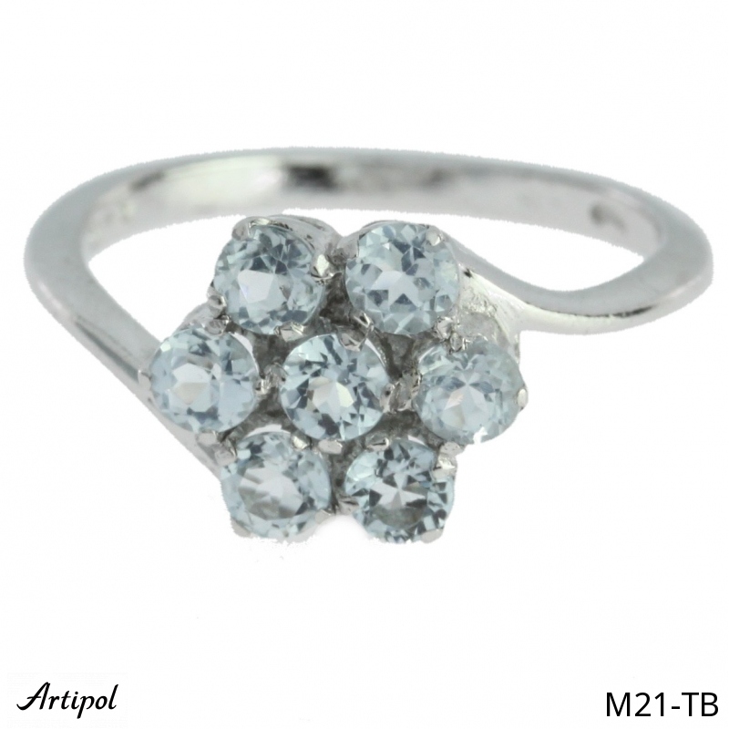 Ring M21-TB with real Blue topaz