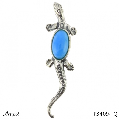 Pendentif P3409-TQ en Turquoise véritable