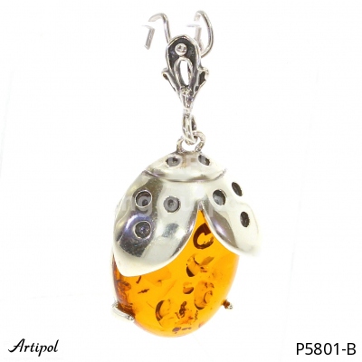 Pendant P5801-B with real Amber