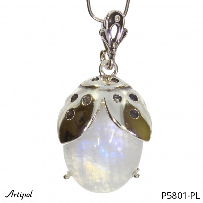 Pendant P5801-PL with real Rainbow Moonstone