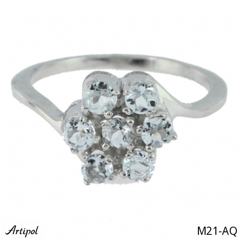 Ring M21-AQ with real Aquamarine