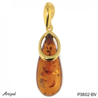 Pendant P3802-BV with real Amber