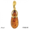 Pendant P3802-BV with real Amber gold plated