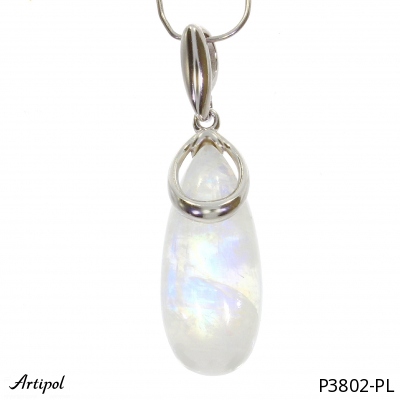 Pendant P3802-PL with real Rainbow Moonstone