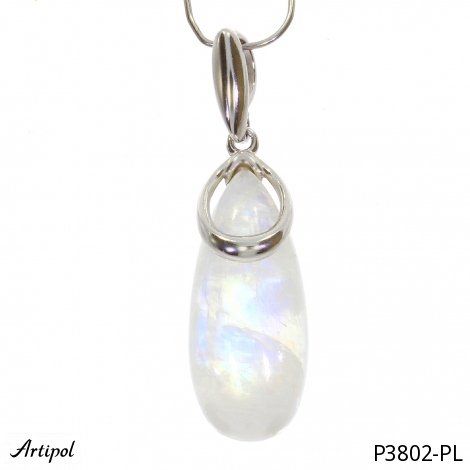 Pendant P3802-PL with real Rainbow Moonstone