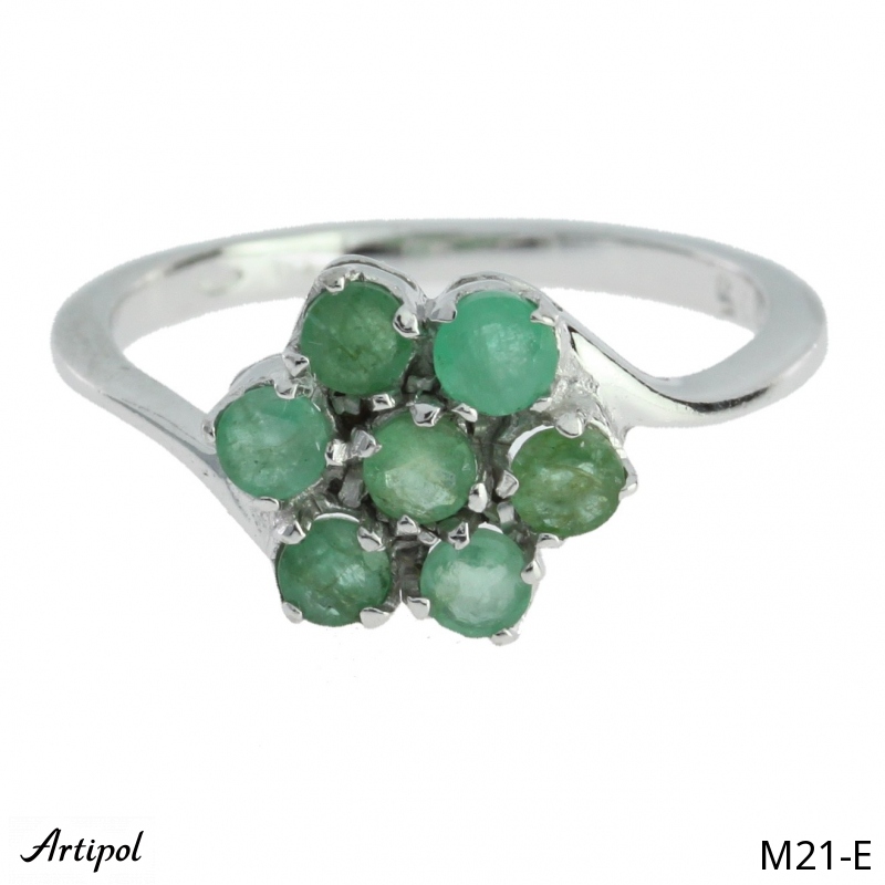 Ring M21-E with real Emerald