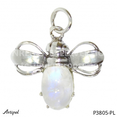 Pendant P3805-PL with real Rainbow Moonstone